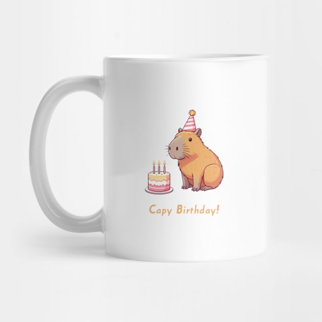 Cappy Capy Birthday Capybara by ThesePrints